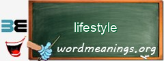 WordMeaning blackboard for lifestyle